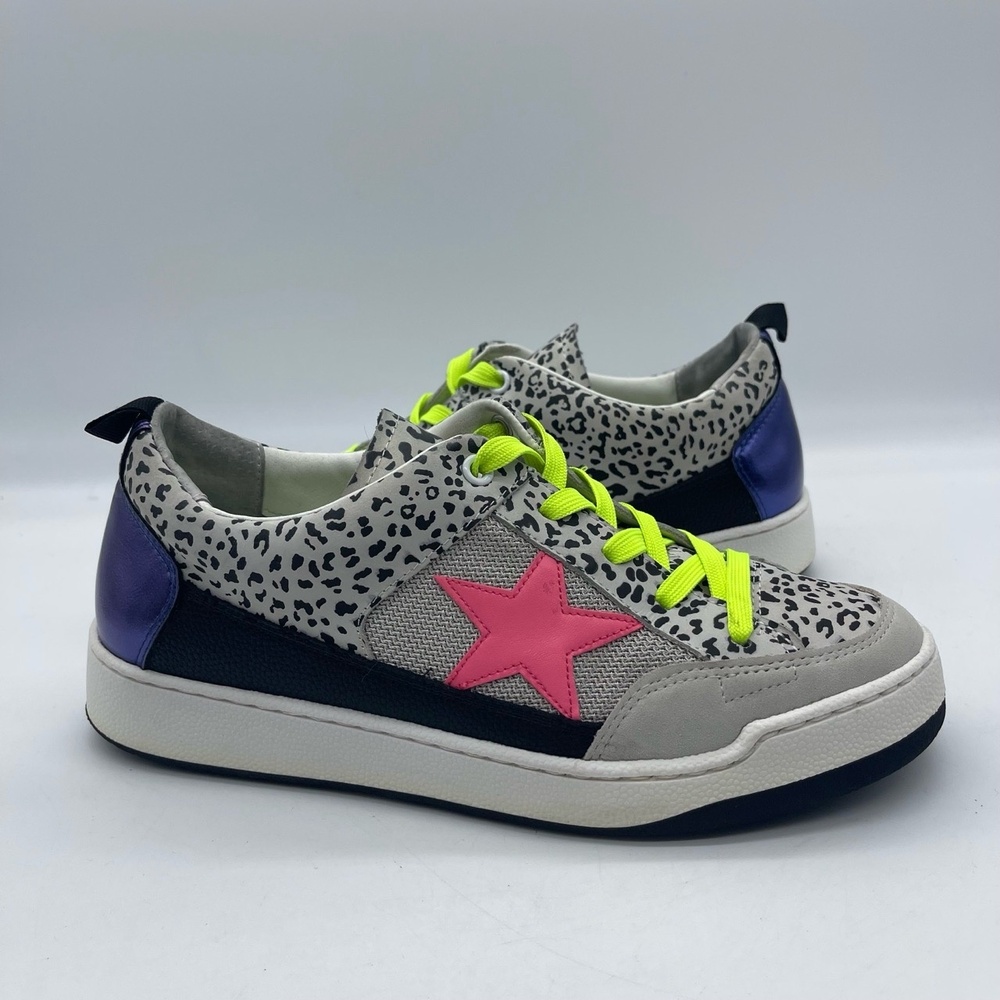 Steve Madden Goody GOOD02S1 Women's Size 9.5 Shoes Leopard Pink Neon‎ Sneakers